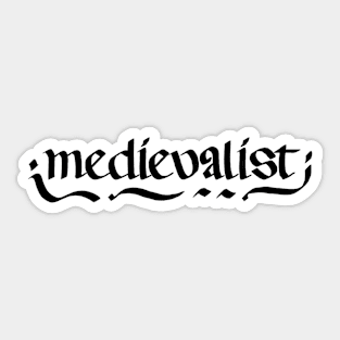 Simple Black and White Medievalist Calligraphy Design Sticker